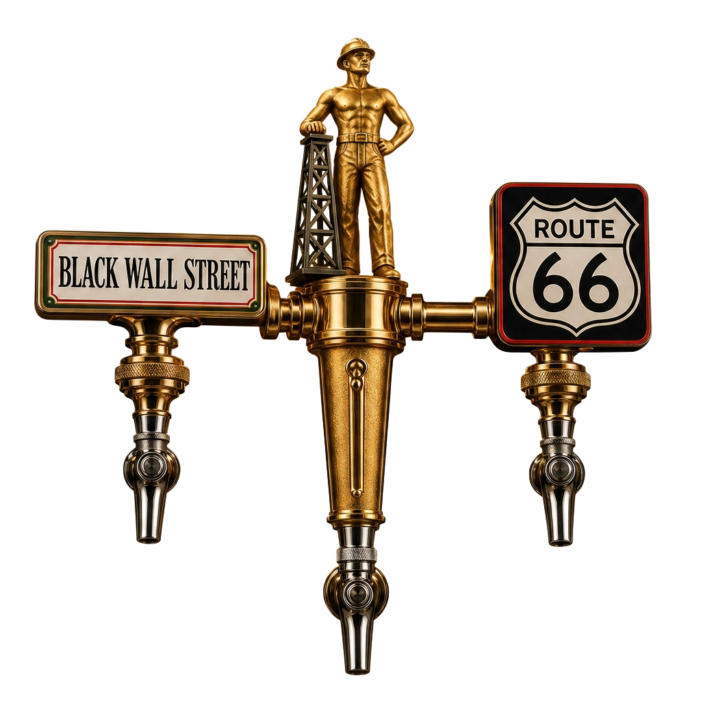 Tulsa on Tap logo — a T formed by three beer taps